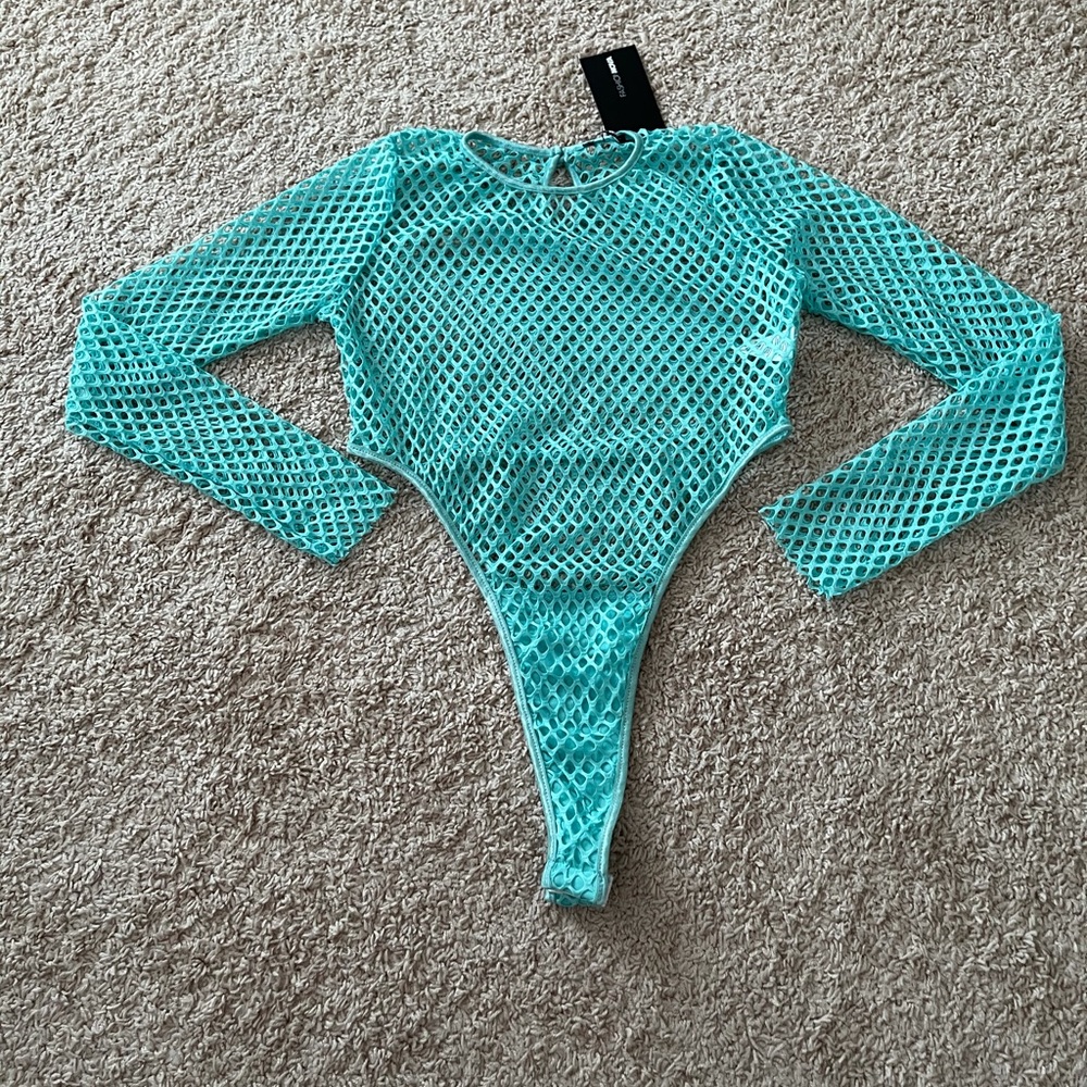 Tiffany Blue Fishnet Body Suit